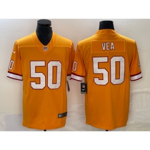 Men's Tampa Bay Buccaneers #50 Vita Vea Yellow Limited Stitched Throwback Jersey