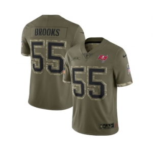 Men's Tampa Bay Buccaneers #55 Derrick Brooks 2022 Olive Salute To Service Limited Stitched Jersey