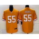 Men's Tampa Bay Buccaneers #55 Derrick Brooks Yellow Limited Stitched Throwback Jersey