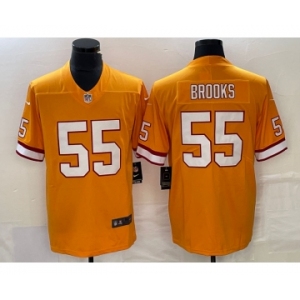Men's Tampa Bay Buccaneers #55 Derrick Brooks Yellow Limited Stitched Throwback Jersey