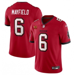 Men's Tampa Bay Buccaneers #6 Baker Mayfield Red 2024 With 4-Star C Patch Vapor Limited Football Stitched Jersey