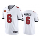 Men's Tampa Bay Buccaneers #6 Baker Mayfield White 2024 With 4-Star C Patch Vapor Limited Football Stitched Jersey