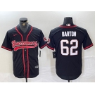 Men's Tampa Bay Buccaneers #62 Graham Barton Black Cool Base Stitched Baseball Jersey