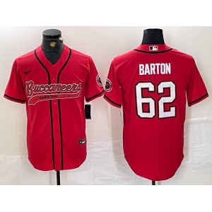 Men's Tampa Bay Buccaneers #62 Graham Barton Red Cool Base Stitched Baseball Jersey