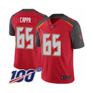 Men's Tampa Bay Buccaneers #65 Alex Cappa Red Team Color Vapor Untouchable Limited Player 100th Season Football Jersey