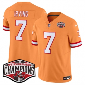 Men's Tampa Bay Buccaneers #7 Bucky Irving Orange F.U.S.E. 2024 NFC South Champions Limited Stitched Jersey