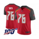 Men's Tampa Bay Buccaneers #76 Donovan Smith Red Team Color Vapor Untouchable Limited Player 100th Season Football Jersey