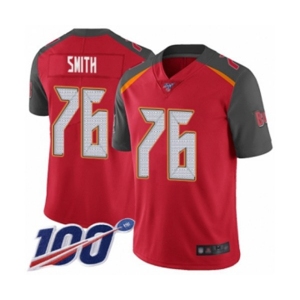 Men's Tampa Bay Buccaneers #76 Donovan Smith Red Team Color Vapor Untouchable Limited Player 100th Season Football Jersey