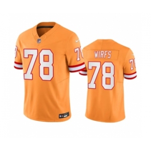 Men's Tampa Bay Buccaneers #78 Tristan Wirfs Orange 2023 F.U.S.E. Throwback Limited Stitched Jersey