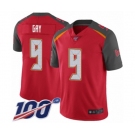 Men's Tampa Bay Buccaneers #9 Matt Gay Red Team Color Vapor Untouchable Limited Player 100th Season Football Jersey