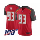 Men's Tampa Bay Buccaneers #93 Ndamukong Suh Red Team Color Vapor Untouchable Limited Player 100th Season Football Jersey