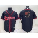 Men's Tampa Bay Buccaneers Black Team Big Logo With Patch Cool Base Stitched Baseball Jersey