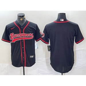 Men's Tampa Bay Buccaneers Blank Black Cool Base Stitched Baseball Jersey