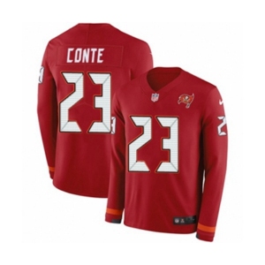 Nike Tampa Bay Buccaneers #23 Chris Conte Limited Red Therma Long Sleeve NFL Jersey