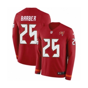 Nike Tampa Bay Buccaneers #25 Peyton Barber Limited Red Therma Long Sleeve NFL Jersey