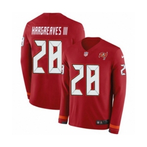 Nike Tampa Bay Buccaneers #28 Vernon Hargreaves III Limited Red Therma Long Sleeve NFL Jersey