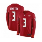 Nike Tampa Bay Buccaneers #3 Jameis Winston Limited Red Therma Long Sleeve NFL Jersey