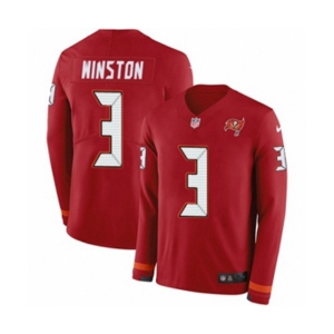 Nike Tampa Bay Buccaneers #3 Jameis Winston Limited Red Therma Long Sleeve NFL Jersey
