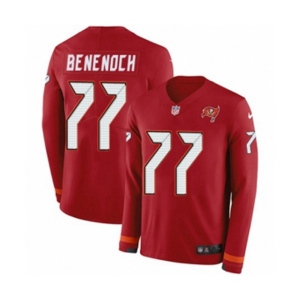 Nike Tampa Bay Buccaneers #77 Caleb Benenoch Limited Red Therma Long Sleeve NFL Jersey