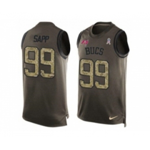 Nike Tampa Bay Buccaneers #99 Warren Sapp Green Men's Stitched NFL Limited Salute To Service Tank Top Jersey