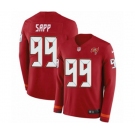 Nike Tampa Bay Buccaneers #99 Warren Sapp Limited Red Therma Long Sleeve NFL Jersey