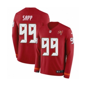 Nike Tampa Bay Buccaneers #99 Warren Sapp Limited Red Therma Long Sleeve NFL Jersey