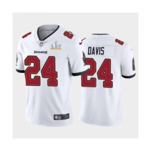 Tampa Bay Buccaneers #24 Carlton Davis White 2021 Super Bowl LV Jersey