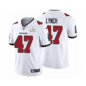 Tampa Bay Buccaneers #47 John Lynch White 2021 Super Bowl LV Jersey