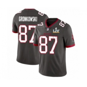 Tampa Bay Buccaneers #87 Gronkowski Pewter Jersey 2021 Super Bowl LV