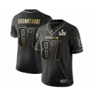 Tampa Bay Buccaneers #87 Rob Gronkowski  Black Golden Jersey 2021 Super Bowl LV