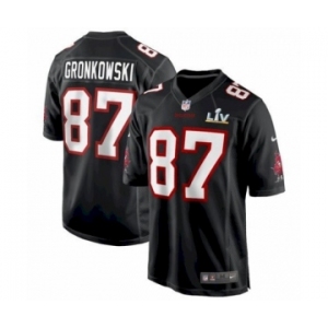 Tampa Bay Buccaneers #87 Rob Gronkowski Black Super Bowl LV Jersey Bound Game