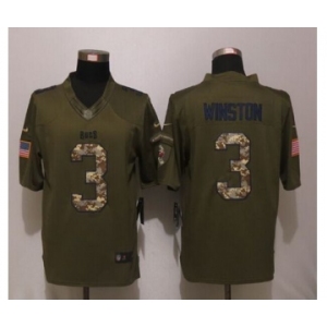 nike nfl jerseys tampa bay buccaneers #3 winston army green[nike Limited Salute To Service]