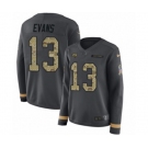 Women Nike Tampa Bay Buccaneers #13 Mike Evans Limited Black Salute to Service Therma Long Sleeve NFL Jersey