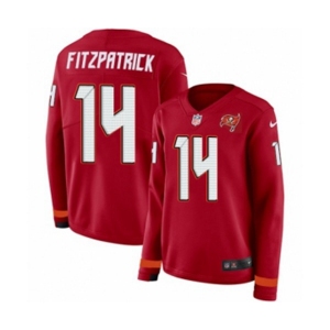 Women Nike Tampa Bay Buccaneers #14 Ryan Fitzpatrick Limited Red Therma Long Sleeve NFL Jersey