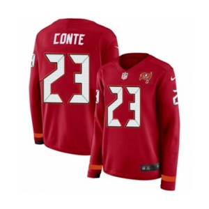 Women Nike Tampa Bay Buccaneers #23 Chris Conte Limited Red Therma Long Sleeve NFL Jersey