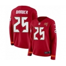 Women Nike Tampa Bay Buccaneers #25 Peyton Barber Limited Red Therma Long Sleeve NFL Jersey