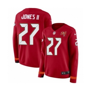 Women Nike Tampa Bay Buccaneers #27 Ronald Jones II Limited Red Therma Long Sleeve NFL Jersey