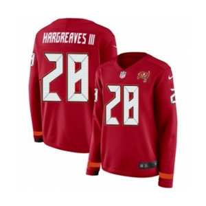 Women Nike Tampa Bay Buccaneers #28 Vernon Hargreaves III Limited Red Therma Long Sleeve NFL Jersey