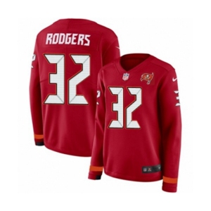 Women Nike Tampa Bay Buccaneers #32 Jacquizz Rodgers Limited Red Therma Long Sleeve NFL Jersey