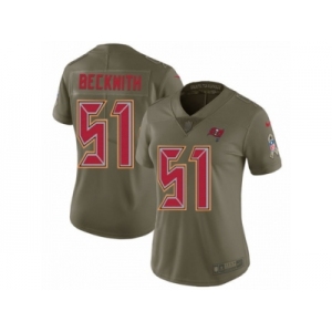 Women Nike Tampa Bay Buccaneers #51 Kendell Beckwith Limited Olive 2017 Salute to Service NFL Jersey