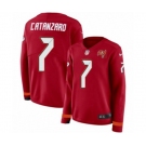 Women Nike Tampa Bay Buccaneers #7 Chandler Catanzaro Limited Red Therma Long Sleeve NFL Jersey