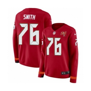 Women Nike Tampa Bay Buccaneers #76 Donovan Smith Limited Red Therma Long Sleeve NFL Jersey