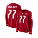 Women Nike Tampa Bay Buccaneers #77 Caleb Benenoch Limited Red Therma Long Sleeve NFL Jersey