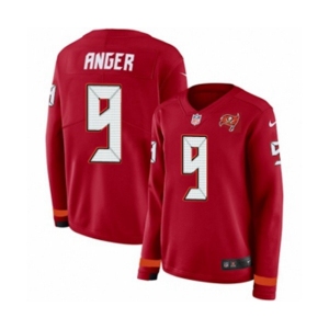 Women Nike Tampa Bay Buccaneers #9 Bryan Anger Limited Red Therma Long Sleeve NFL Jersey