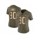 Women Nike Tampa Bay Buccaneers #90 Chris Baker Limited Olive Gold 2017 Salute to Service NFL Jersey