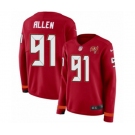 Women Nike Tampa Bay Buccaneers #91 Beau Allen Limited Red Therma Long Sleeve NFL Jersey
