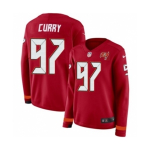 Women Nike Tampa Bay Buccaneers #97 Vinny Curry Limited Red Therma Long Sleeve NFL Jersey