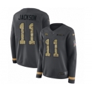 Women's Nike Tampa Bay Buccaneers #11 DeSean Jackson Limited Black Salute to Service Therma Long Sleeve NFL Jersey