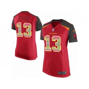 Women's Nike Tampa Bay Buccaneers #13 Mike Evans Limited Red Strobe NFL Jersey