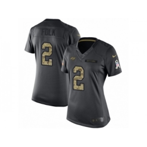 Women's Nike Tampa Bay Buccaneers #2 Nick Folk Limited Black 2016 Salute to Service NFL Jersey